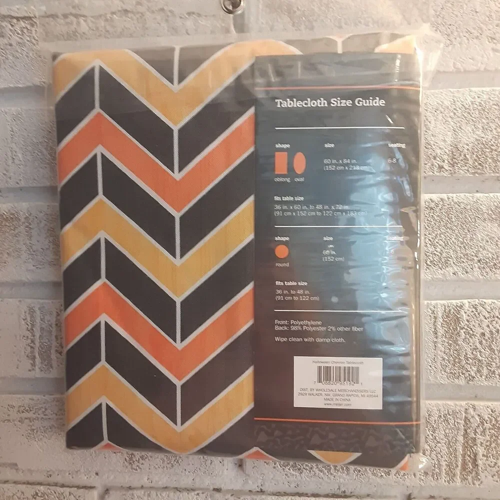 Halloween Wicked Chevron Vinyl Tablecloth 60
